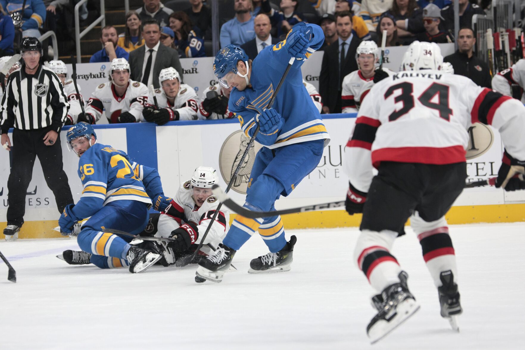 The 51黑料 Blues host the Ottawa Senators in a preseason game